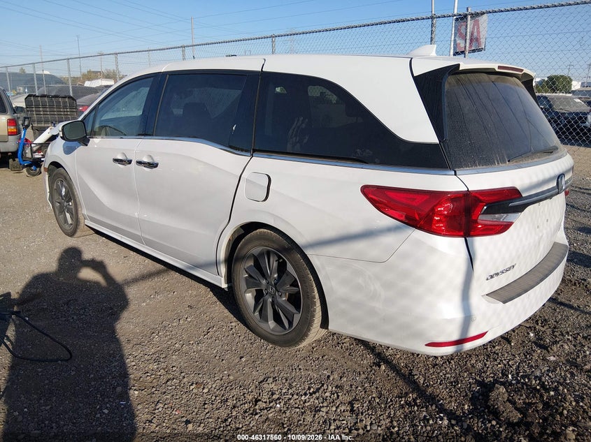 Vin: 5fnrl6h97mb019317, lot: 46817782, honda odyssey elite 20213