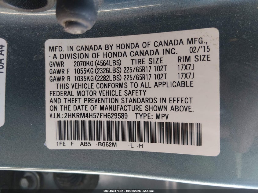 2015 HONDA CR-V EX · Фото 9