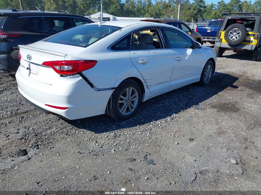 Vin: 5npe24af2fh194519, lot: 46818416, hyundai sonata se 20154