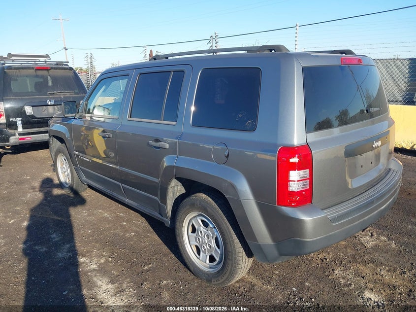 Vin: 1c4njpbaxed571593, lot: 46818561, jeep patriot sport 20143