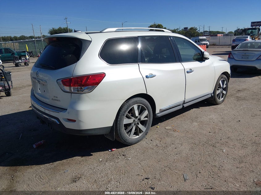 Vin: 5n1ar2mmxfc634907, lot: 46818791, nissan pathfinder platinum 20154