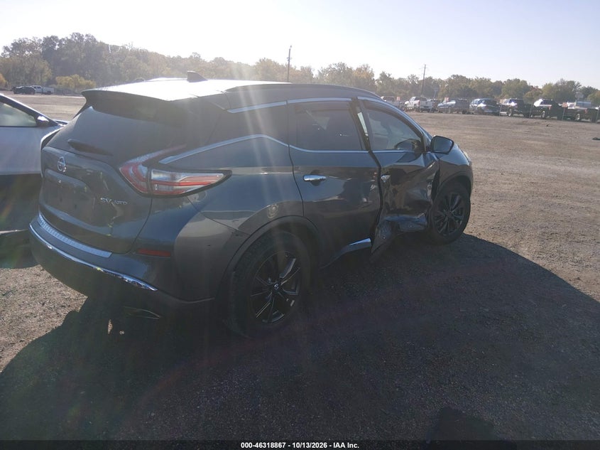 Vin: 5n1az2mh8jn185632, lot: 46819089, nissan murano sv 20184