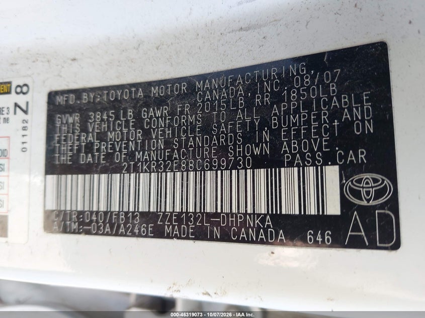 2008 TOYOTA MATRIX XR · Фото 9