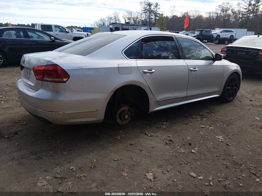 Vin: 1vwcp7a30dc076541, lot: 46820261, volkswagen passat 2.5l sel 20134