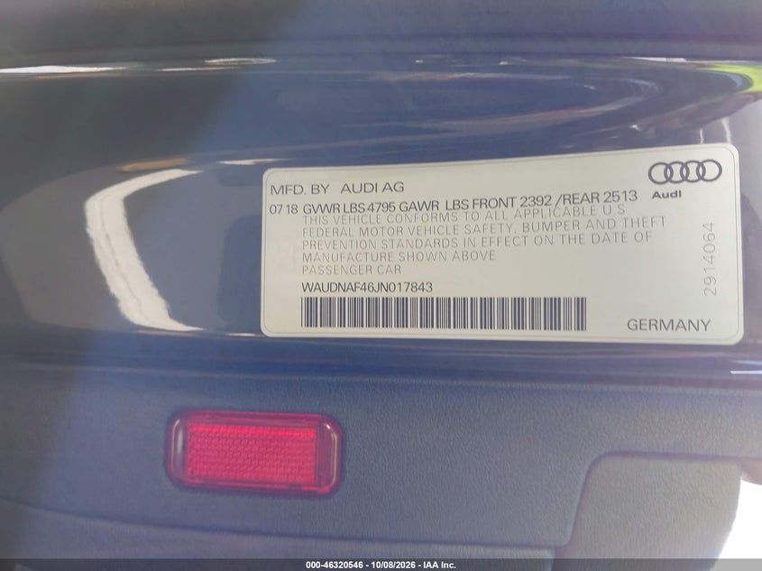 2018 AUDI A4 2.0T PREMIUM/2.0T TECH PREMIUM · Фото 9