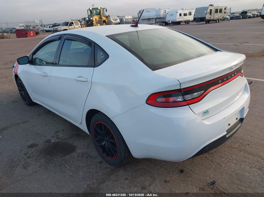Vin: 1c3cdfbbxfd411138, lot: 46821602, dodge dart sxt 20153