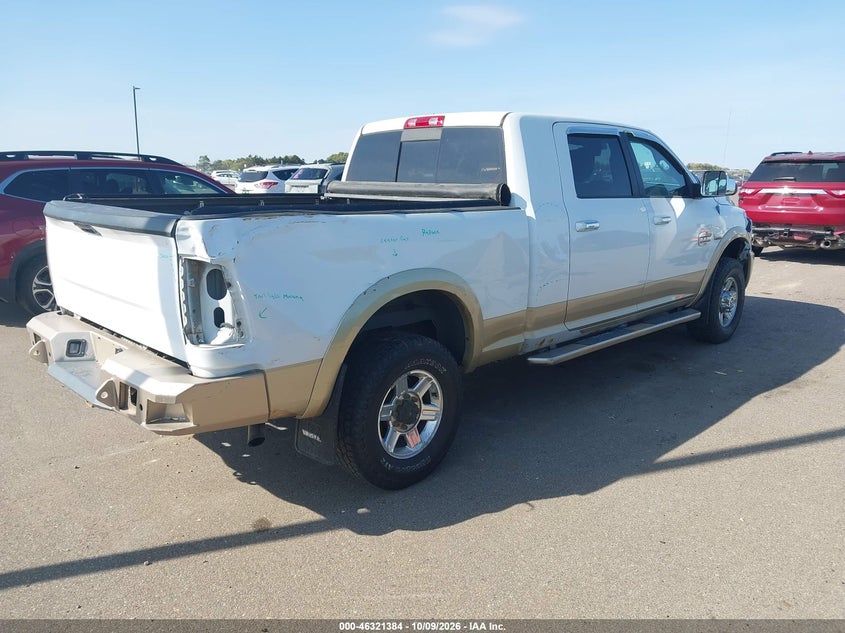 Vin: 3c6tr5pt7dg538493, lot: 46821606, ram 2500 laramie longhorn 20134