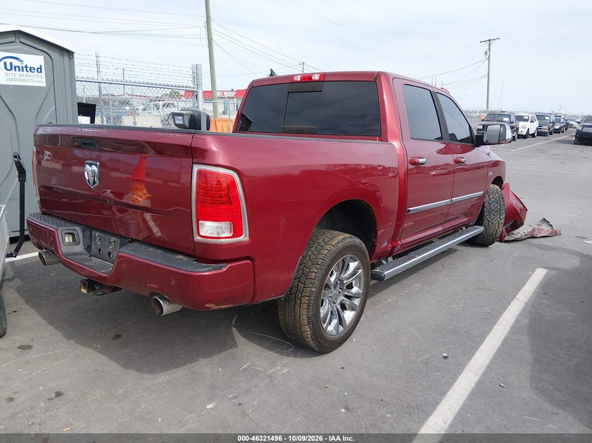 Vin: 1c6rr6pt3es100628, lot: 46821718, ram 1500 longhorn limited 20144