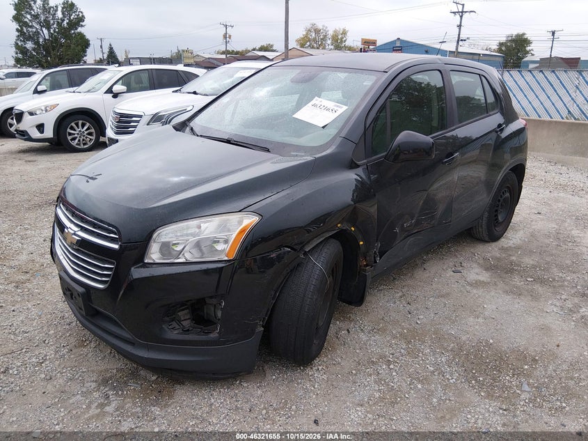 Vin: kl7cjksb9fb128249, lot: 46821878, chevrolet trax 1ls 20152