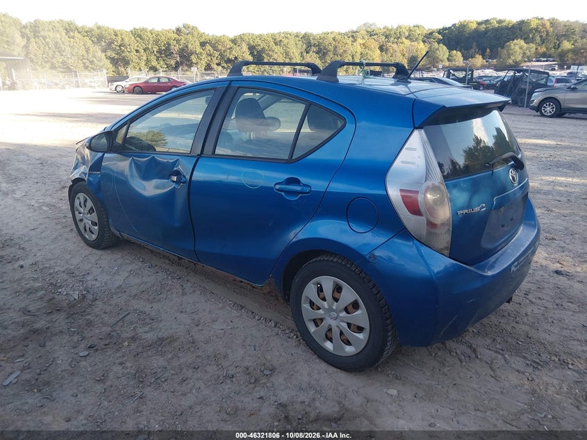 Vin: jtdkdtb32c1527591, lot: 46822028, toyota prius c two 20123
