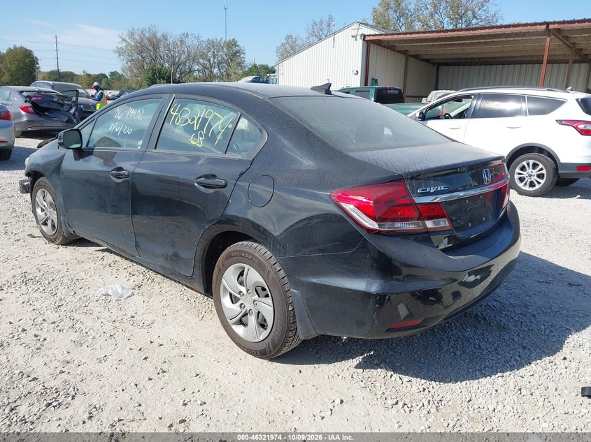 Vin: 19xfb2f50de089648, lot: 46822222, honda civic lx 20133