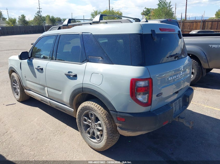 Vin: 3fmcr9b66nrd75791, lot: 46822230, ford bronco sport big bend 20223