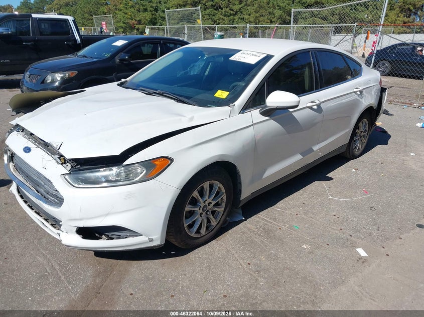 Vin: 3fa6p0g77gr118684, lot: 46822312, ford fusion s 20162