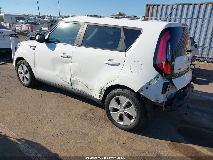 Vin: kndjn2a26g7362353, lot: 46822452, kia soul 20163