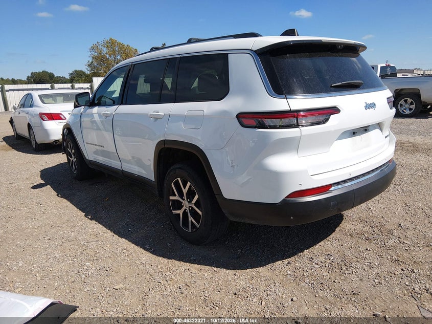 Vin: 1c4rjjbg7p8859411, lot: 46822569, jeep grand cherokee l limited 4x2 20233
