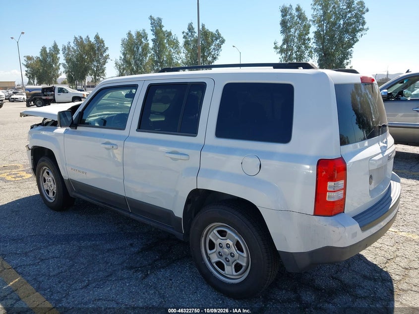 Vin: 1c4njpba9cd627701, lot: 46822998, jeep patriot sport 20123