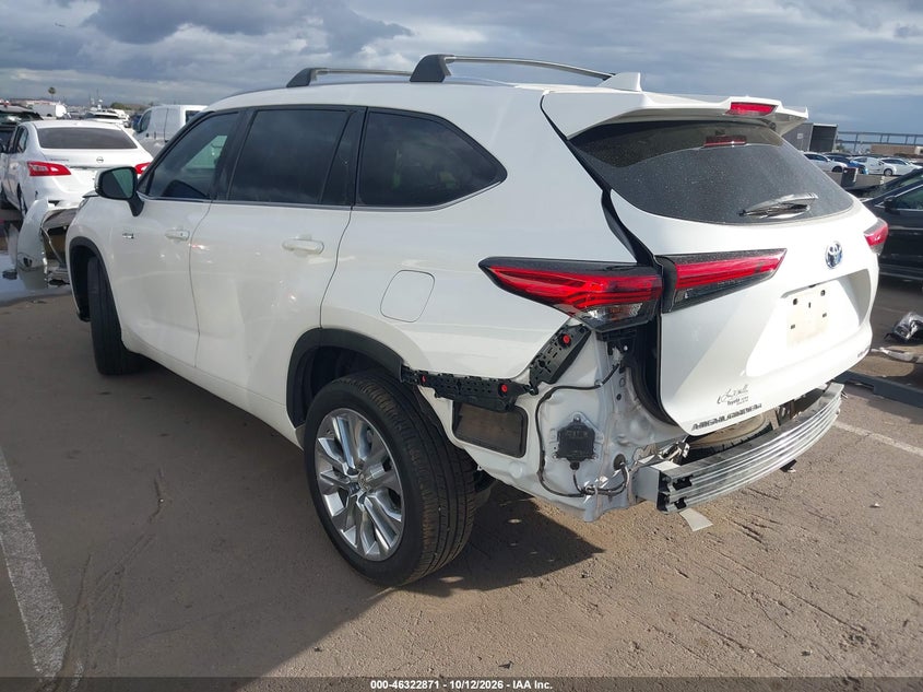 Vin: 5tdyarah1ls003225, lot: 46823119, toyota highlander hybrid limited 20203