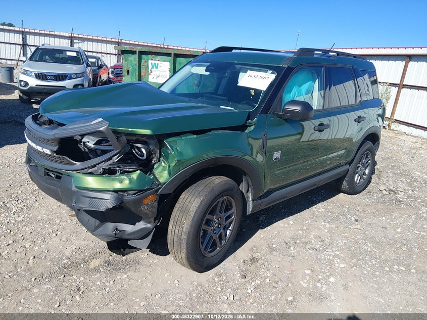 Vin: 3fmcr9bn2sre76457, lot: 46823156, ford bronco sport big bend 20252