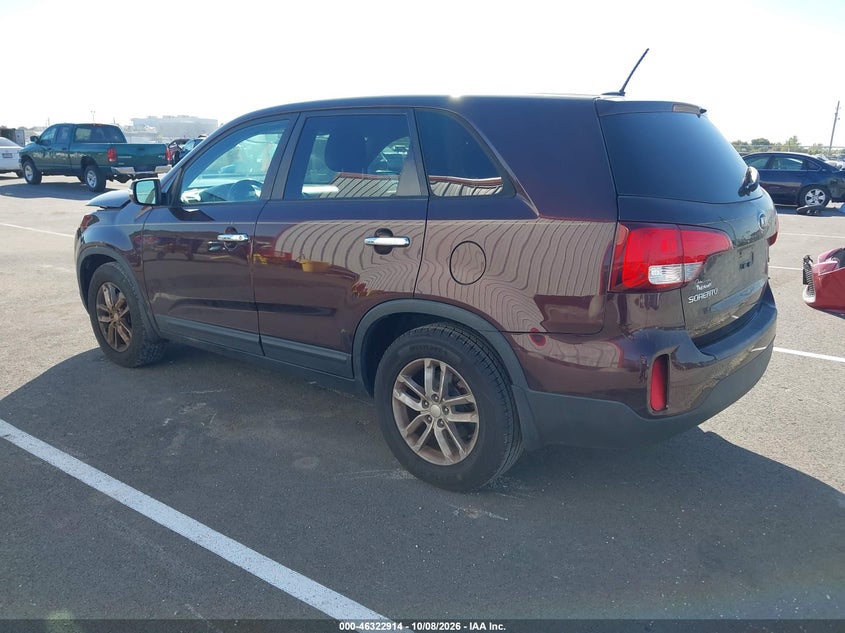 Vin: 5xykt3a69fg629361, lot: 46823161, kia sorento lx 20153