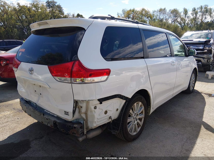 Vin: 5tddk3dcxcs047801, lot: 46823174, toyota sienna xle 7 passenger 20124