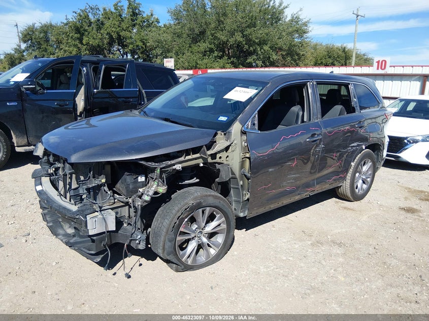 Vin: 5tdzkrfhxgs163961, lot: 46823345, toyota highlander le plus v6 20162