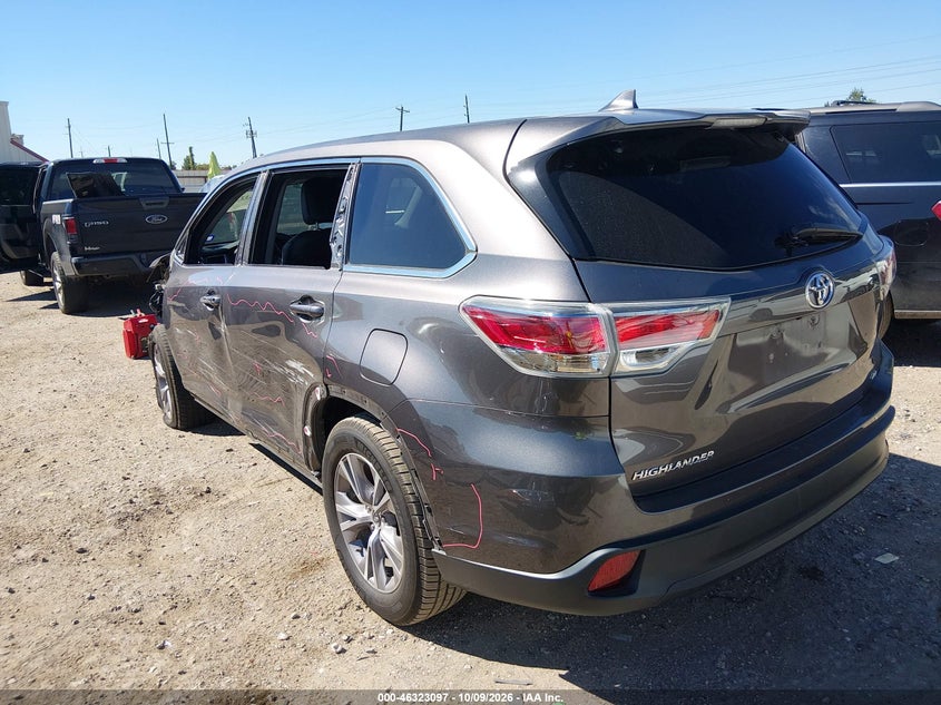 Vin: 5tdzkrfhxgs163961, lot: 46823345, toyota highlander le plus v6 20163