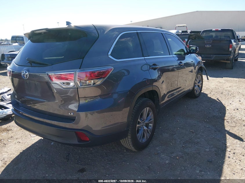 Vin: 5tdzkrfhxgs163961, lot: 46823345, toyota highlander le plus v6 20164