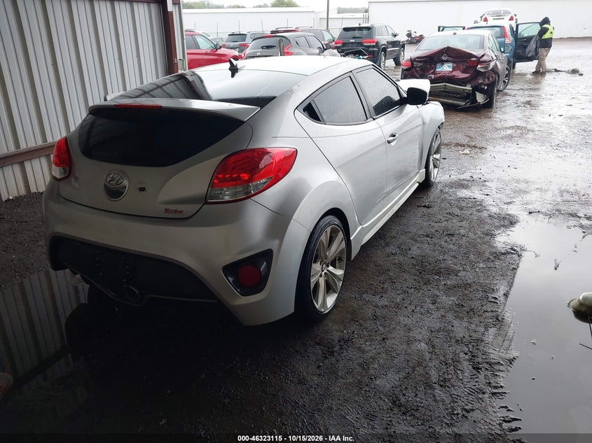Vin: kmhtc6ae4du145666, lot: 46823363, hyundai veloster turbo w/blue 20134