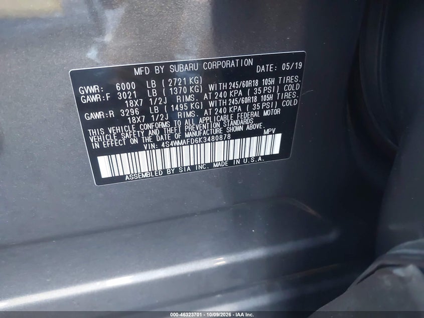 2019 SUBARU ASCENT PREMIUM · Фото 9