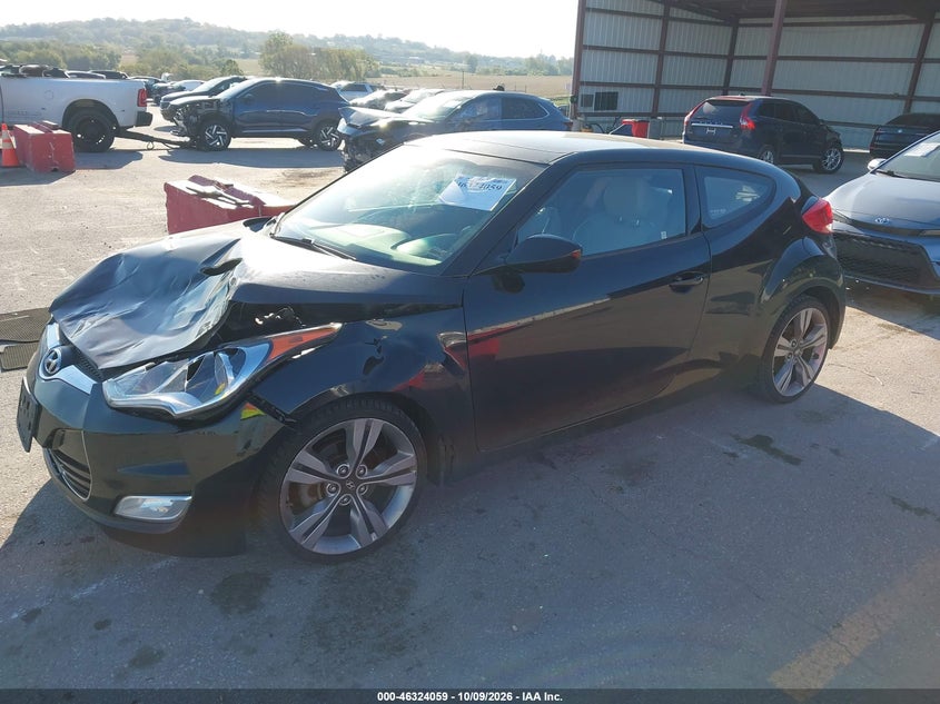 Vin: kmhtc6ad8du086189, lot: 46824307, hyundai veloster base w/gray 20132