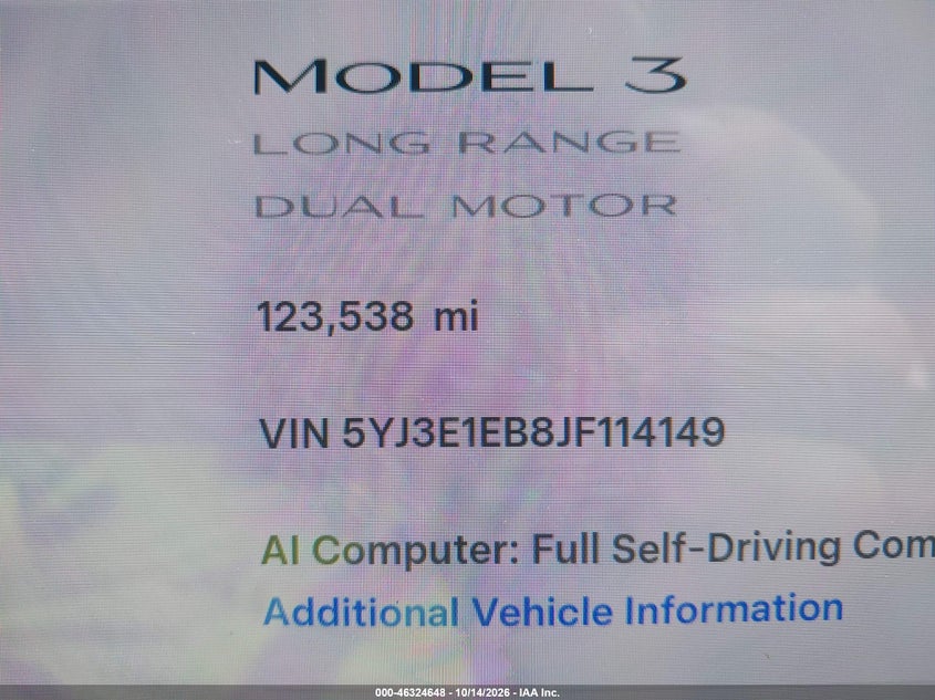 2018 TESLA MODEL 3 LONG RANGE/PERFORMANCE · Фото 15