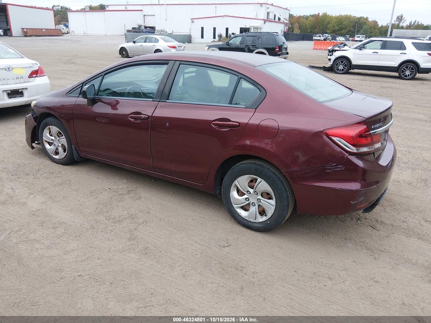Vin: 19xfb2f59fe043206, lot: 46825054, honda civic lx 20153