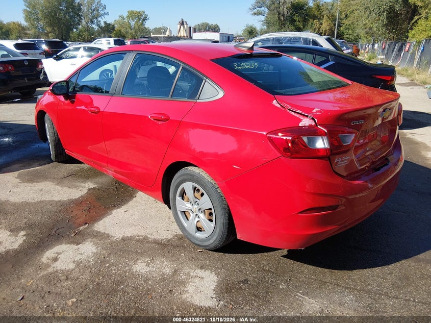 Vin: 3g1bc5sm6hs521637, lot: 46825074, chevrolet cruze ls auto 20173