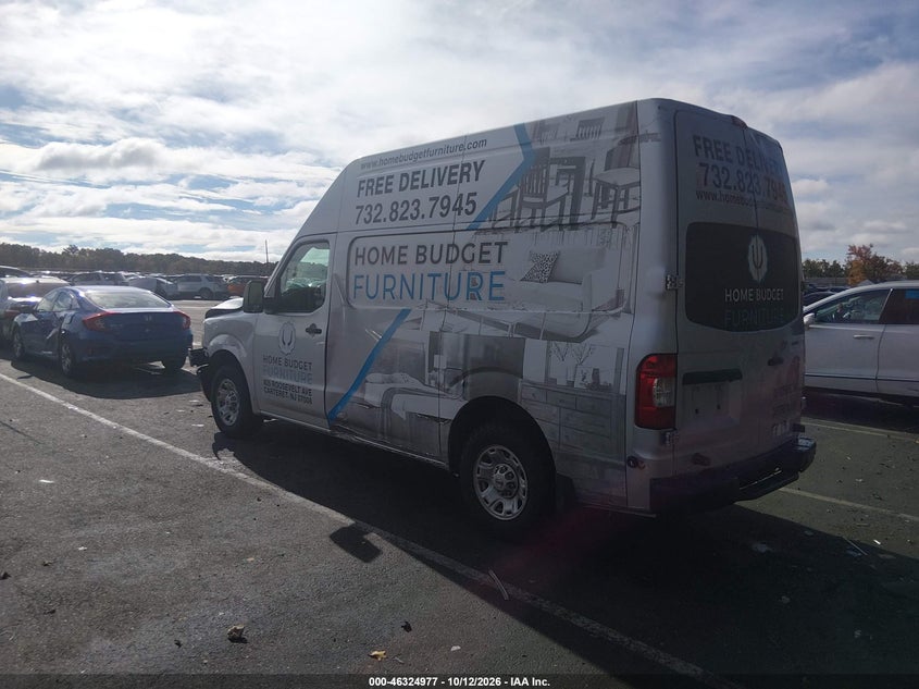 Vin: 1n6bf0ly0jn810772, lot: 46825230, nissan nv cargo nv2500 hd sv v6 20183