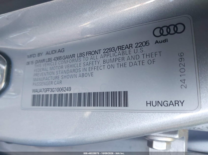2016 AUDI A3 1.8T PREMIUM · Фото 9