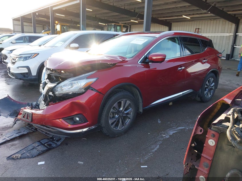 Vin: 5n1az2mh4fn223025, lot: 46825484, nissan murano sl 20152
