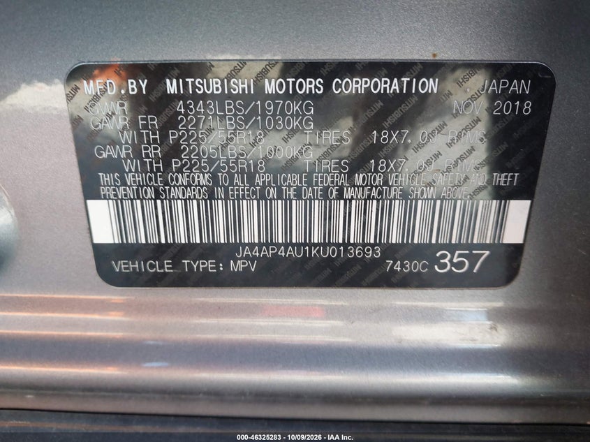 2019 MITSUBISHI OUTLANDER SPORT 2.0 SE · Фото 9