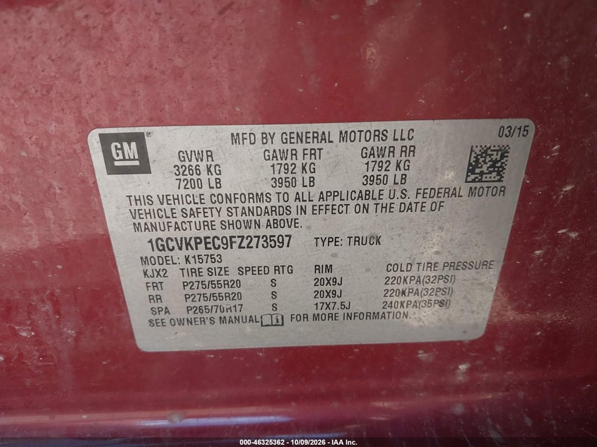 2015 CHEVROLET SILVERADO 1500 LS · Фото 9