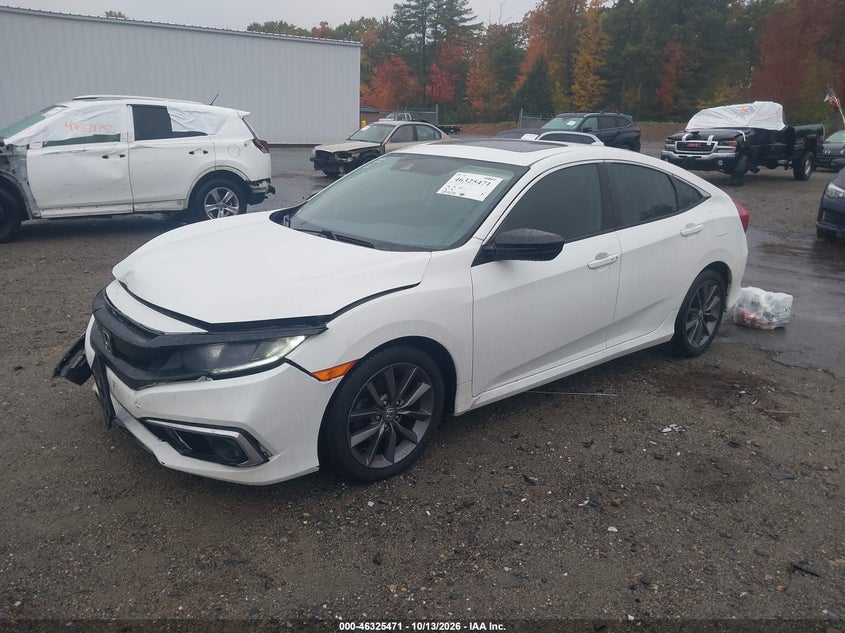 2020 Honda Civic Ex, Right Front, IAAI, VIN 19XFC1F33LE201086 — photo 2
