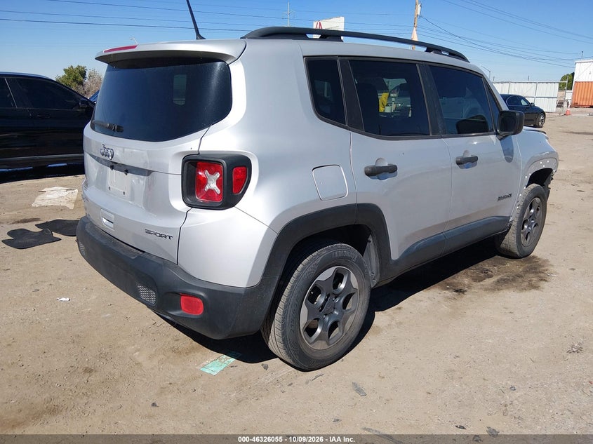 Vin: zaccjbab8jph68164, lot: 46826308, jeep renegade sport 4x4 20184