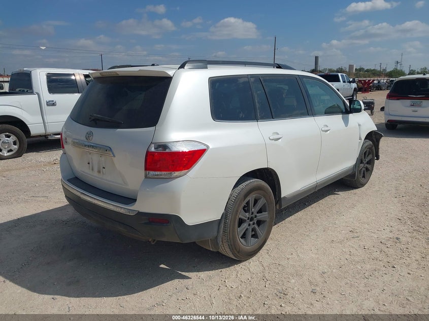 Vin: 5tdzk3eh7cs080836, lot: 46826797, toyota highlander base v6 20124