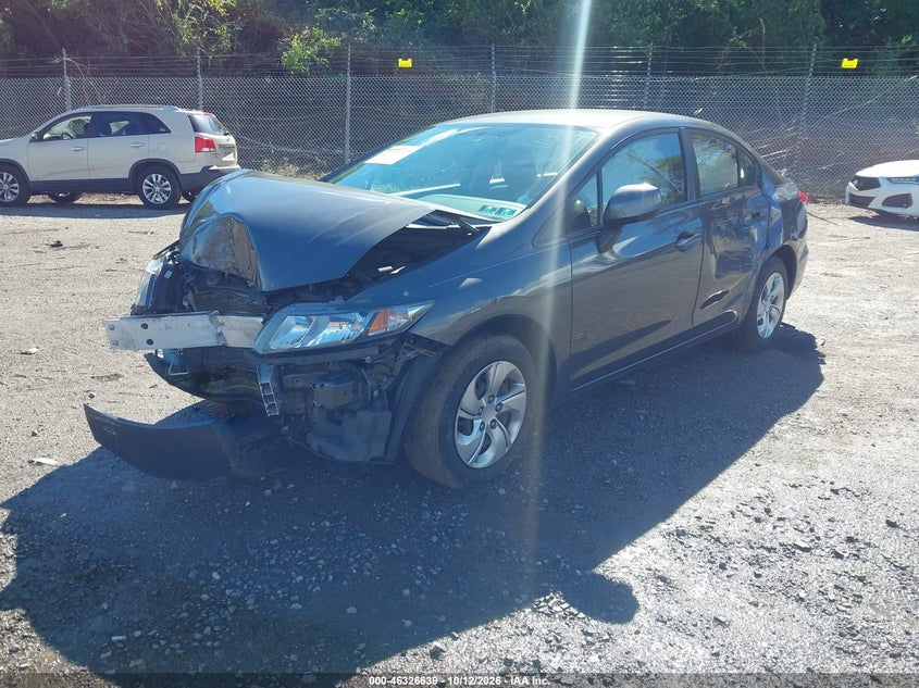 Vin: 2hgfb2f53dh599840, lot: 46826892, honda civic lx 20132