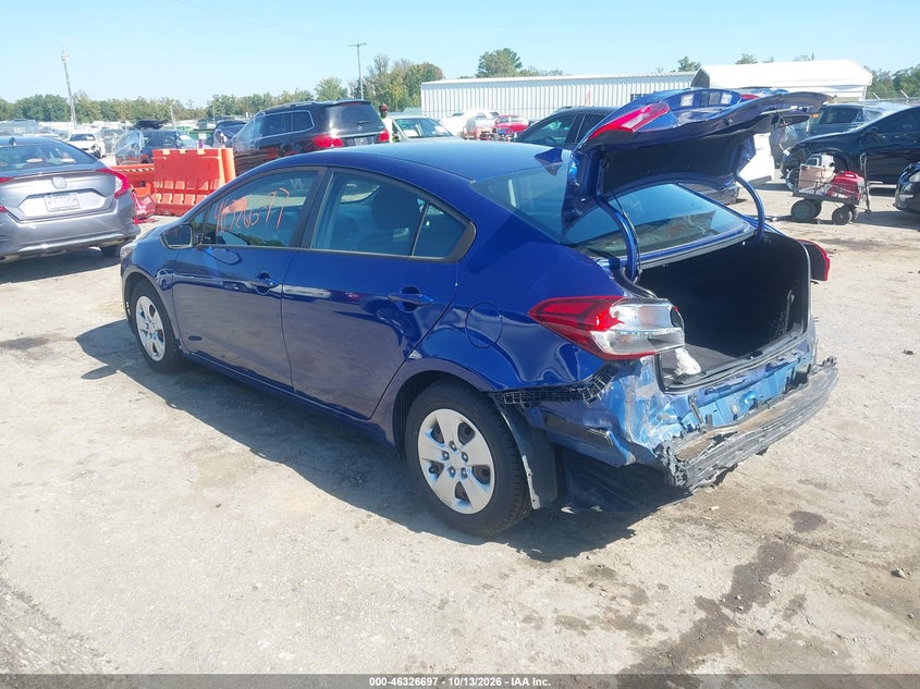 Vin: 3kpfk4a75he093821, lot: 46826950, kia forte lx 20173