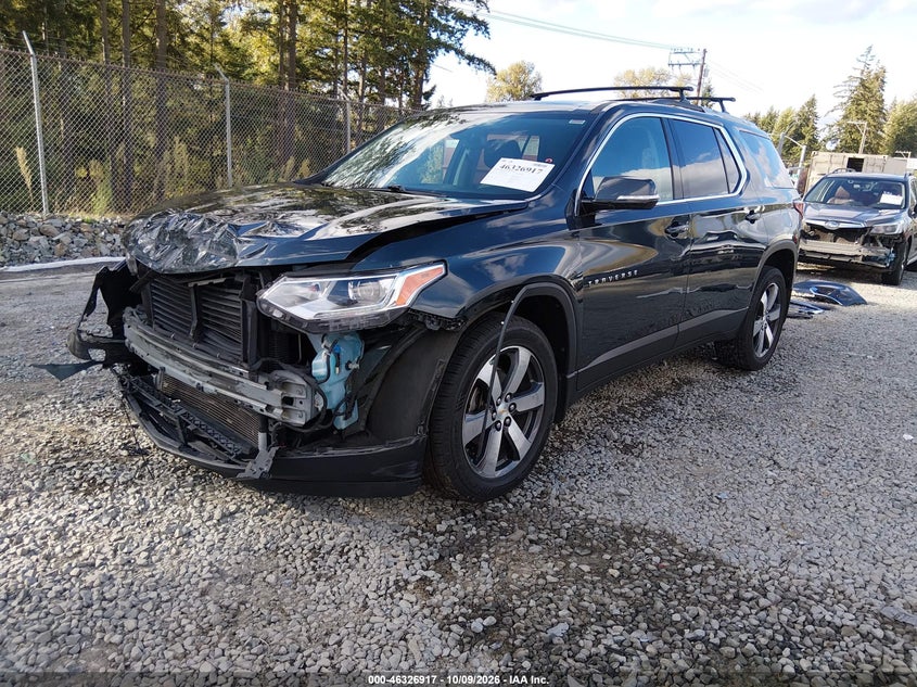 2018 Chevrolet Traverse 3Lt, Удар спереди, IAAI, VIN 1GNEVHKW1JJ252110 — фото 2