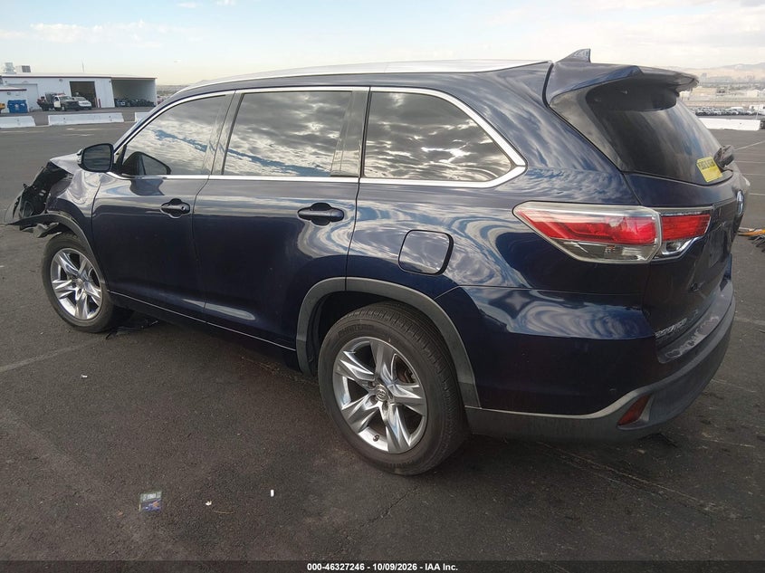 Vin: 5tdykrfh3es016583, lot: 46827499, toyota highlander limited v6 20143