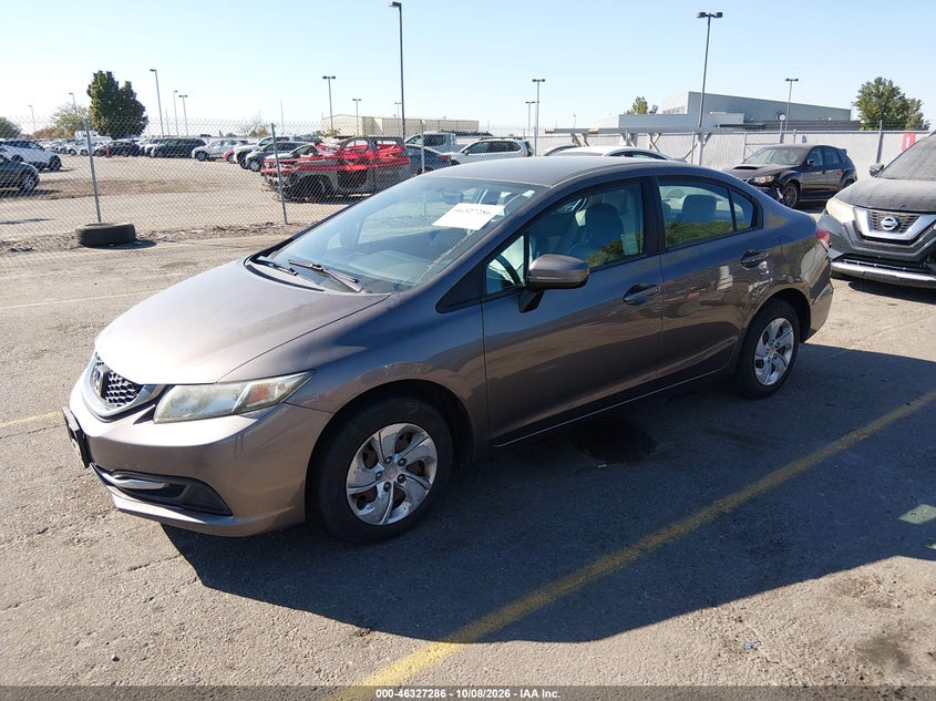 Vin: 19xfb2f56ee265443, lot: 46827539, honda civic lx 20142