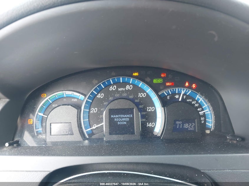 TOYOTA CAMRY HYBRID 2012 VIN 4T1BD1FK9CU003970