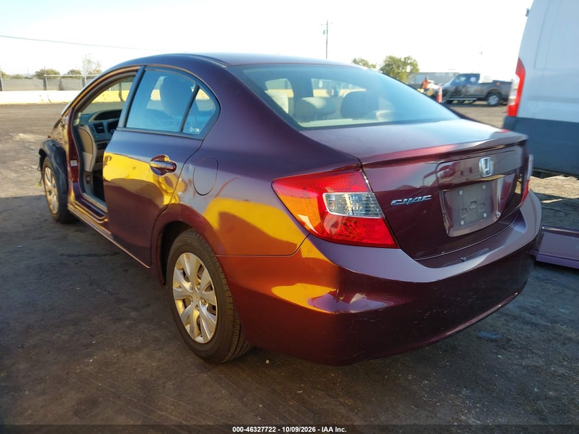 Vin: 2hgfb2f52ch552118, lot: 46827975, honda civic lx 20123
