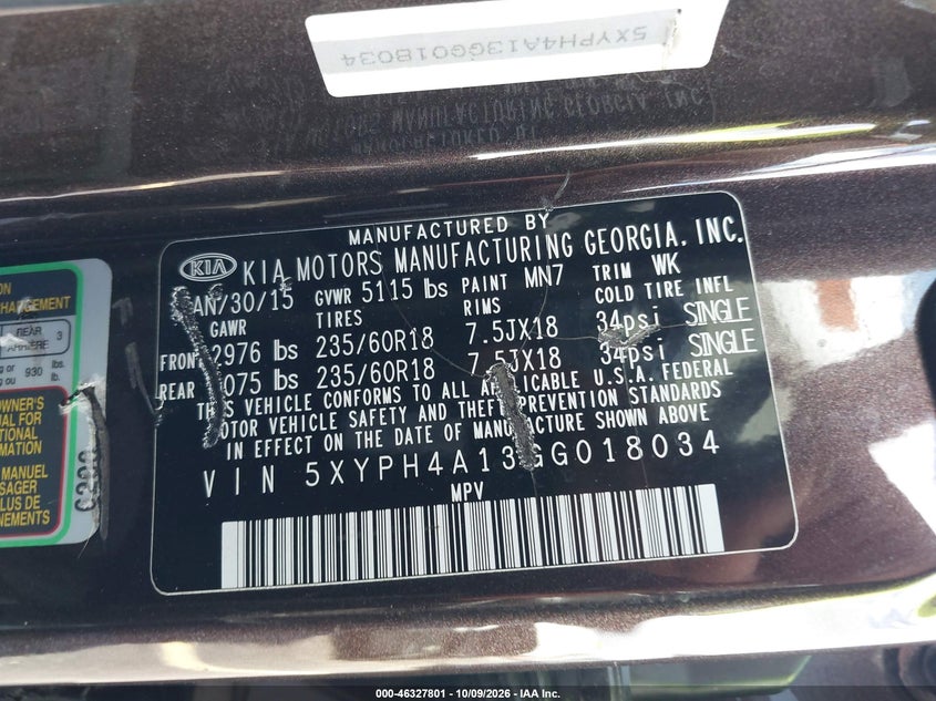 2016 KIA SORENTO 2.0T EX · Фото 9