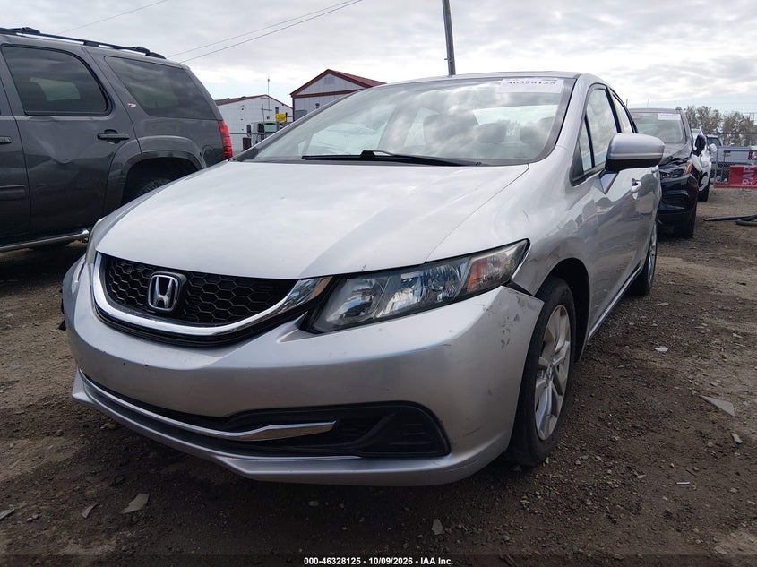 2014 Honda Civic Ex, Left Rear, IAAI, VIN 2HGFB2F86EH526375 — photo 2